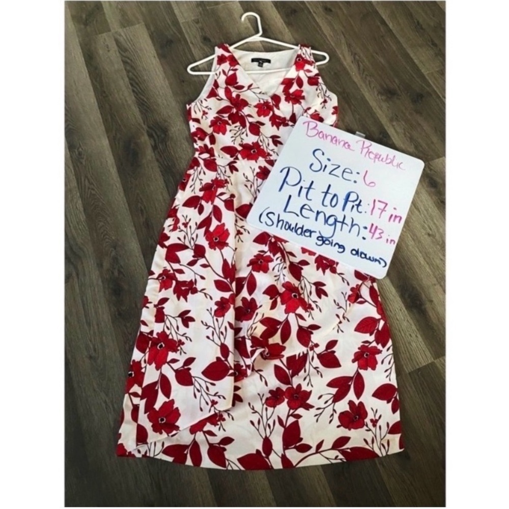 BANANA REPUBLIC White Floral Midi Dress - Picture 9 of 10